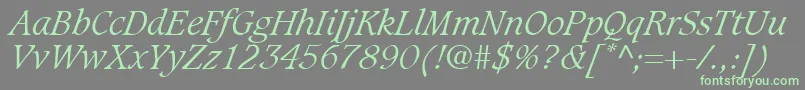 GrammateusLightSsiLightItalic Font – Green Fonts on Gray Background