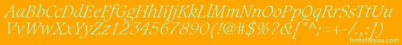 GrammateusLightSsiLightItalic Font – Green Fonts on Orange Background