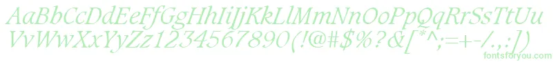 GrammateusLightSsiLightItalic-fontti – vihreät fontit
