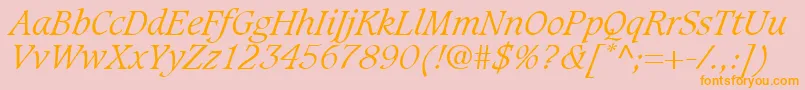 GrammateusLightSsiLightItalic Font – Orange Fonts on Pink Background