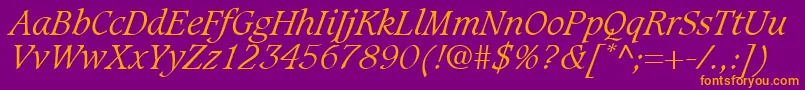 GrammateusLightSsiLightItalic Font – Orange Fonts on Purple Background