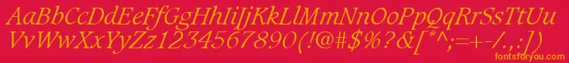 fuente GrammateusLightSsiLightItalic – Fuentes Naranjas Sobre Fondo Rojo