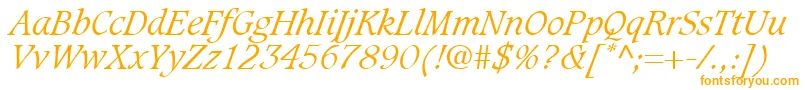 フォントGrammateusLightSsiLightItalic – オレンジのフォント