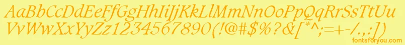 Шрифт GrammateusLightSsiLightItalic – оранжевые шрифты на жёлтом фоне