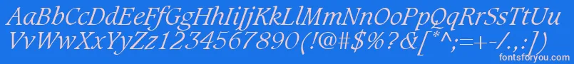 GrammateusLightSsiLightItalic Font – Pink Fonts on Blue Background