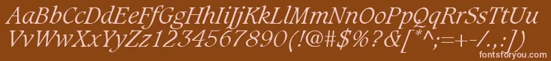 Шрифт GrammateusLightSsiLightItalic – розовые шрифты на коричневом фоне