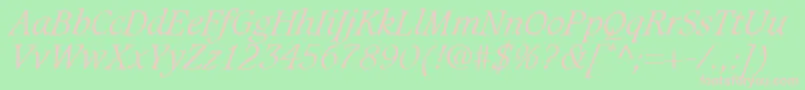 フォントGrammateusLightSsiLightItalic – 緑の背景にピンクのフォント