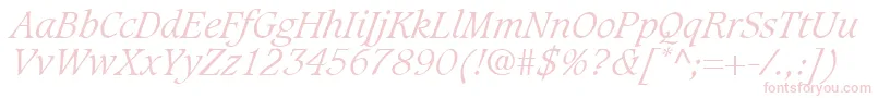 フォントGrammateusLightSsiLightItalic – 白い背景にピンクのフォント