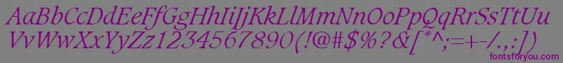 GrammateusLightSsiLightItalic Font – Purple Fonts on Gray Background