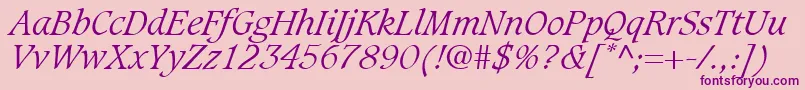 GrammateusLightSsiLightItalic Font – Purple Fonts on Pink Background
