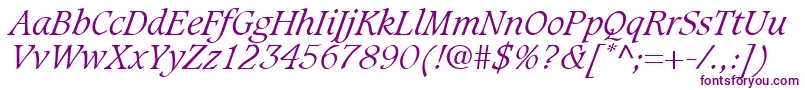 GrammateusLightSsiLightItalic Font – Purple Fonts on White Background