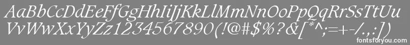 フォントGrammateusLightSsiLightItalic – 灰色の背景に白い文字