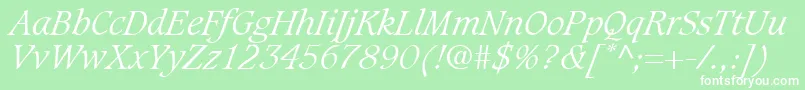 GrammateusLightSsiLightItalic Font – White Fonts on Green Background