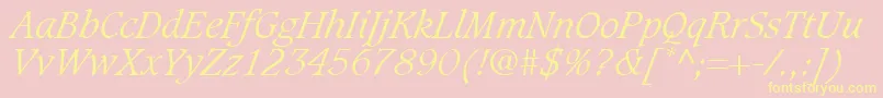 GrammateusLightSsiLightItalic Font – Yellow Fonts on Pink Background