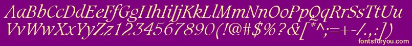 GrammateusLightSsiLightItalic Font – Yellow Fonts on Purple Background