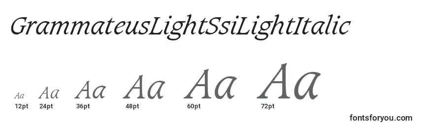 Размеры шрифта GrammateusLightSsiLightItalic