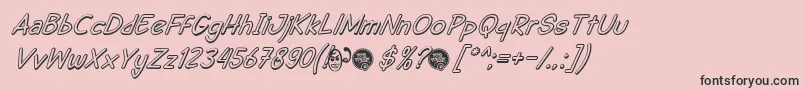 DhfSemangat2012ShadowItalicDemo Font – Black Fonts on Pink Background