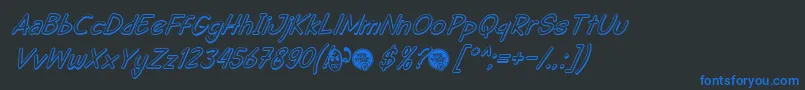 DhfSemangat2012ShadowItalicDemo Font – Blue Fonts on Black Background