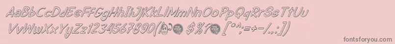 DhfSemangat2012ShadowItalicDemo Font – Gray Fonts on Pink Background