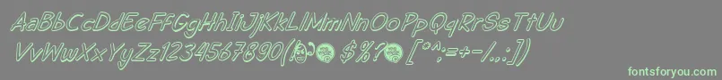 DhfSemangat2012ShadowItalicDemo Font – Green Fonts on Gray Background