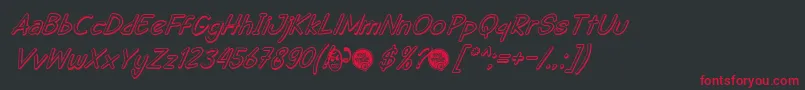 DhfSemangat2012ShadowItalicDemo Font – Red Fonts on Black Background