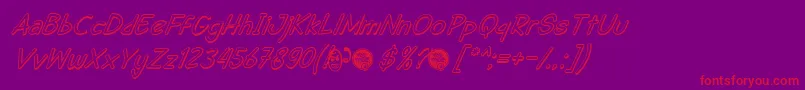 DhfSemangat2012ShadowItalicDemo Font – Red Fonts on Purple Background