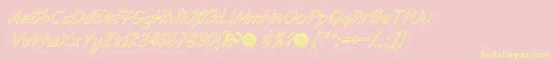 DhfSemangat2012ShadowItalicDemo Font – Yellow Fonts on Pink Background