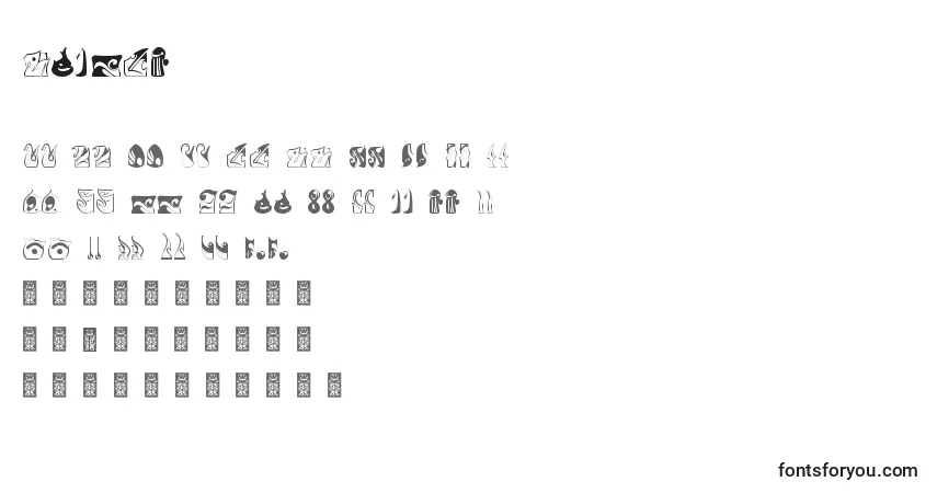 Schriftart Formes – Alphabet, Zahlen, spezielle Symbole