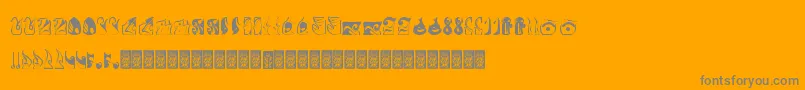 Formes-Schriftart – Graue Schriften auf orangefarbenem Hintergrund