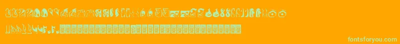 Formes Font – Green Fonts on Orange Background