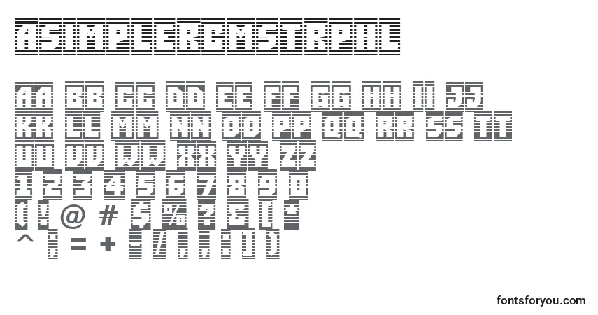 Czcionka ASimplercmstrphl – alfabet, cyfry, specjalne znaki
