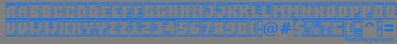 ASimplercmstrphl-Schriftart – Blaue Schriften auf grauem Hintergrund