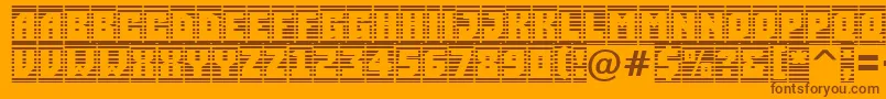 ASimplercmstrphl-Schriftart – Braune Schriften auf orangefarbenem Hintergrund