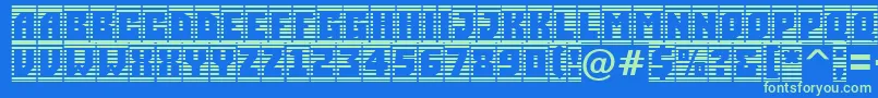 ASimplercmstrphl Font – Green Fonts on Blue Background