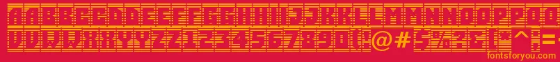 Шрифт ASimplercmstrphl – оранжевые шрифты на красном фоне