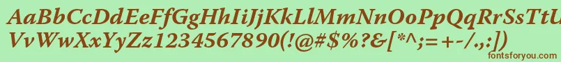 WarnockproBolditcapt Font – Brown Fonts on Green Background