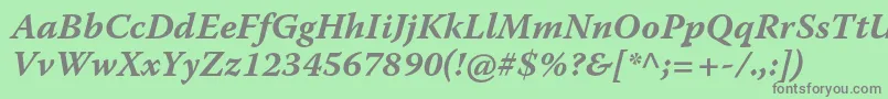 WarnockproBolditcapt Font – Gray Fonts on Green Background