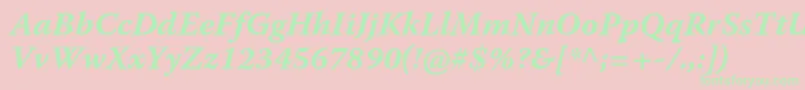 WarnockproBolditcapt Font – Green Fonts on Pink Background