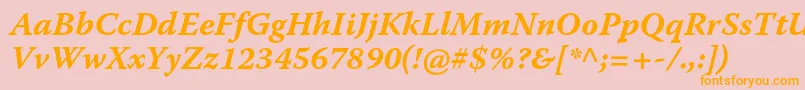 WarnockproBolditcapt Font – Orange Fonts on Pink Background