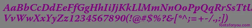 WarnockproBolditcapt Font – Purple Fonts on Gray Background