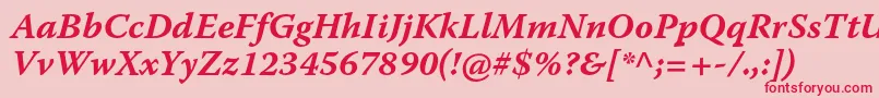 WarnockproBolditcapt Font – Red Fonts on Pink Background