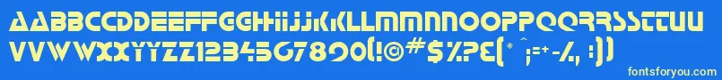 Galatican Font – Yellow Fonts on Blue Background