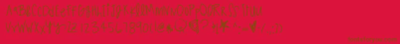 Police Sparklingsoda – polices brunes sur fond rouge