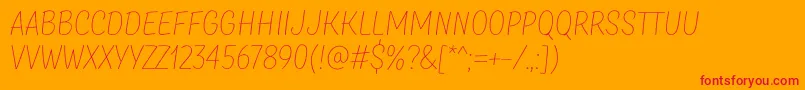 TtMastersDemoRoughThin-Schriftart – Rote Schriften auf orangefarbenem Hintergrund