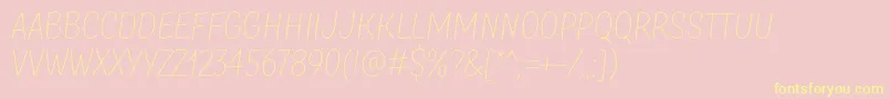 TtMastersDemoRoughThin Font – Yellow Fonts on Pink Background