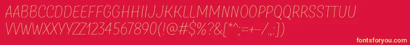 TtMastersDemoRoughThin Font – Yellow Fonts on Red Background