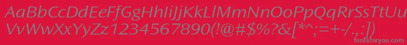 OceansansstdLightextita Font – Gray Fonts on Red Background