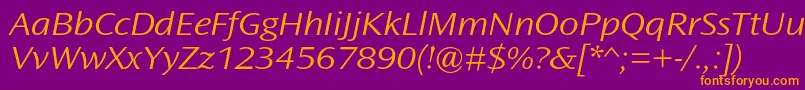 OceansansstdLightextita Font – Orange Fonts on Purple Background