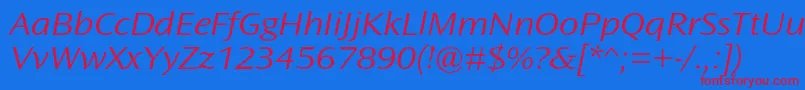 OceansansstdLightextita Font – Red Fonts on Blue Background