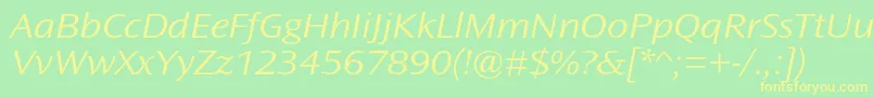 OceansansstdLightextita Font – Yellow Fonts on Green Background